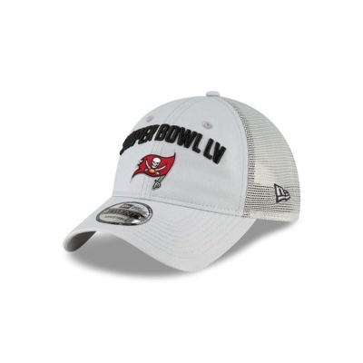 Grey Tampa Bay Buccaneers Hat - New Era NFL Super Bowl LV 9TWENTY Adjustable Caps USA3217489